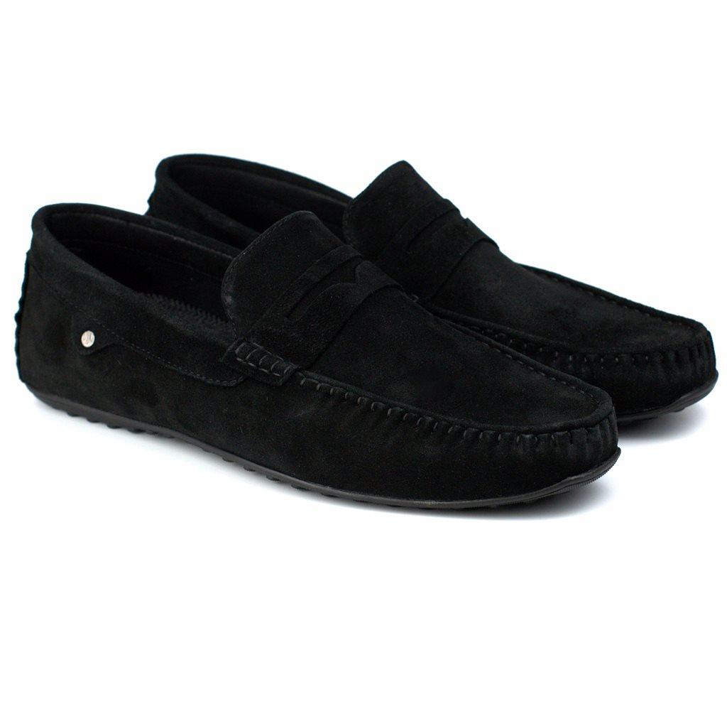 Мокасини замшеві чорні чоловічі взуття великого розміру Rosso Avangard ETHEREAL Black Vel BS