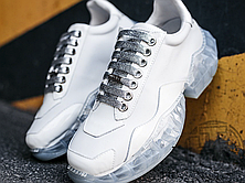 Жіночі кросівки Jimmy Choo Diamond/F White Calf Leather with Patent Low Top Trainers, фото 3