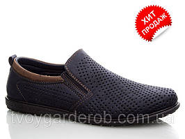 Стильні сині туфлі чоловічі Dual р40-41 (rjl 1113-00)
