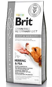 Brit Veterinary Diet MOBILITY беззерновий корм для собак для суглобів СЕЛЬДЬ і ГОРОХ, 12 кг