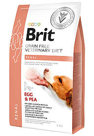 Brit Veterinary Diet RENAL беззерновий корм для собак із нирковою недостатністю Яйця та ГОРОХ, 12 кг