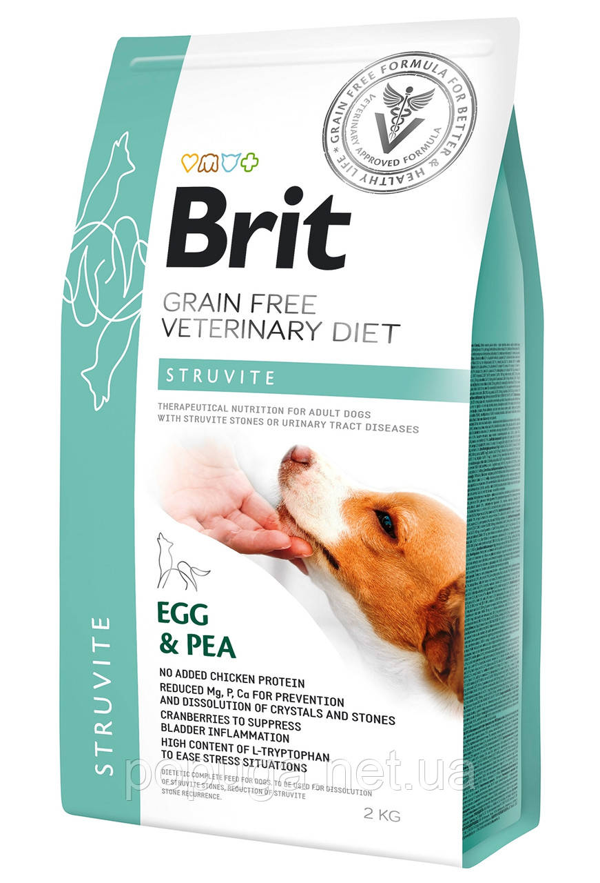Brit Veterinary Diet STRUVITE беззерновий корм для собак у разі сечокам'яної хвороби Яйца та ГОРОХ, 2 кг