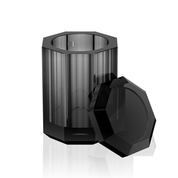 Чорна кришталева баночка настільна Decor Walther Crystal BLACK 931494