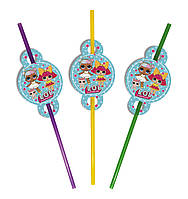 Коктейльні трубочки з гофрою "Кульки Лол", 8 шт.