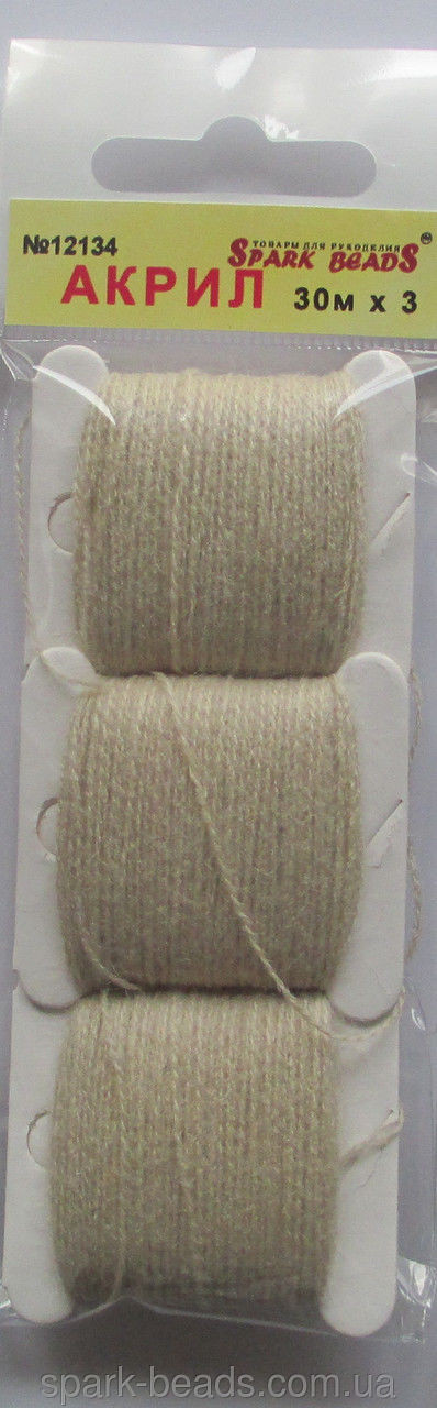 Акрилова нитка для вишивки 12134. Цвет льняной, фото 1