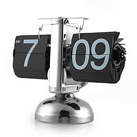 Годинники настільні перекидні в стилі РЕТРО KKMOON Flip Clock CL-601, хромований корпус