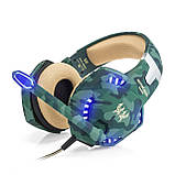 Геймерські навушники Kotion Each G2600 з поворотним мікрофоном (Хакі), фото 3