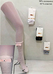 Колготи дитячі для дівчинки капронові, ажурні з бантом і рюшами, ARTI