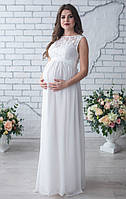Біла весільна сукня для вагітних, плаття на розпис