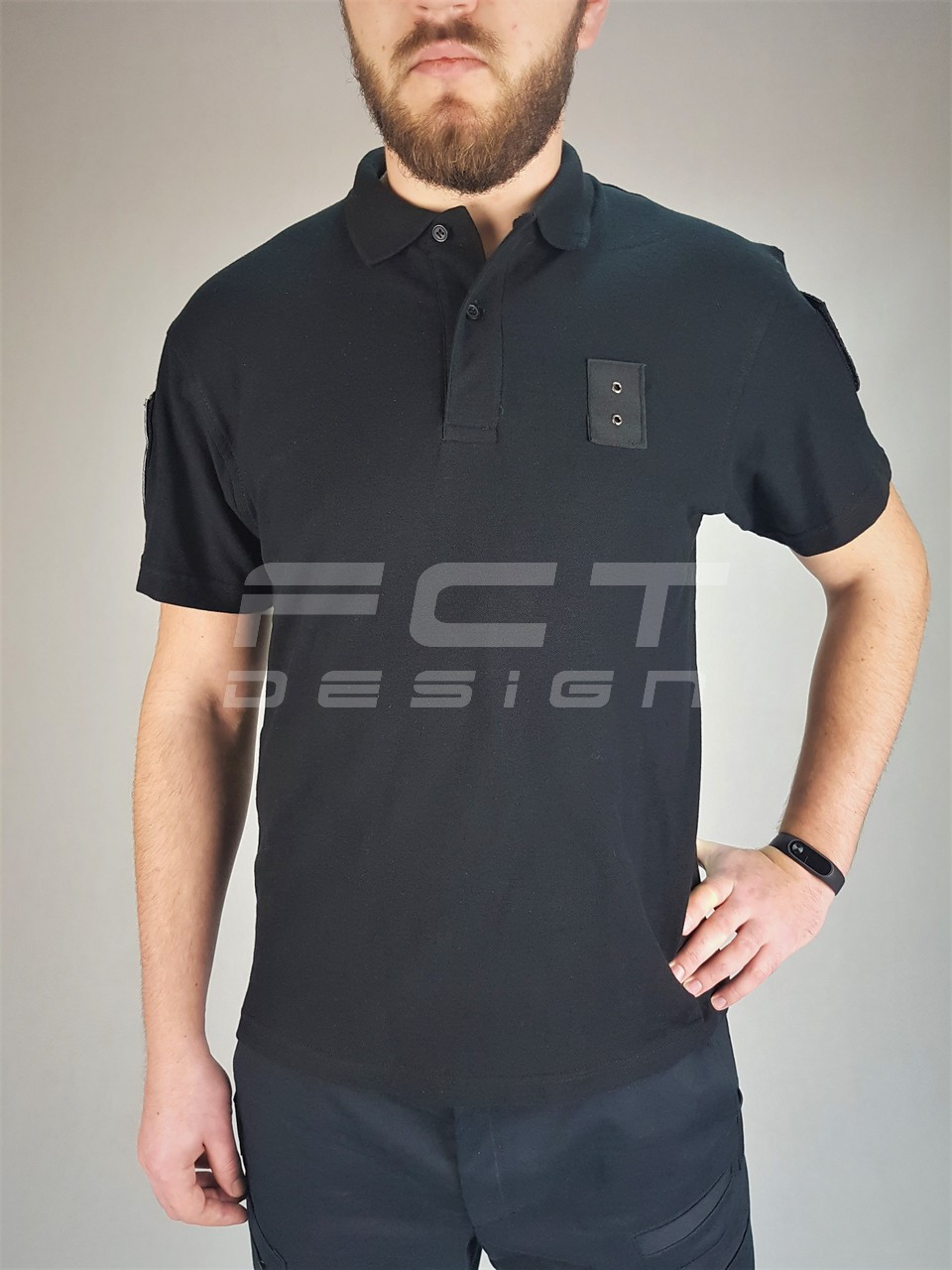 Купить Футболку Поло для Полиции Черная с Липучками с доставкой в Киев ...