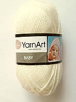 Нитки для в'язання пряжа акрилова дитяча Baby YarnArt, 100% акрил 50 гр., 150 м , молочний