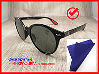 Женские солнцезащитные фирменные очки Ray Ban Ferrari Panto стеклянные, форма ПАНТО (черные) унисекс