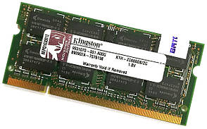 Оперативна пам'ять для ноутбука Kingston SODIMM DDR2 2Gb 667MHz 5300s CL5 (KTH-ZD8000B/2G) Б/У