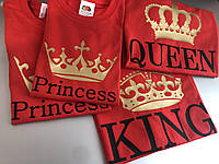 Футболки в стиле Family look для мамы , папы и ребенка - King\Queen\Prince\Princess