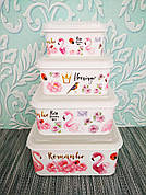 Набір лотків, лоточки, судочки, лоток, судок, контейнер для їжі 4шт | Лотки харчові