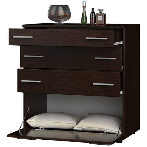 Комод для постельного белья К-2 (ролики) Венге темный, цена 2685 ...