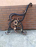 Комплект кованих боковин для лавки зі спинкою Соняшник мала, фото 2