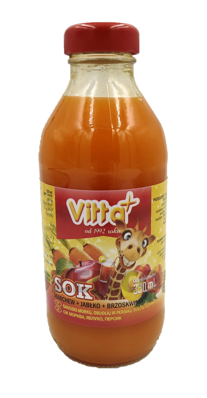Сік дитячий Vitta Plus морква, яблуко, персик 330 мл Польща