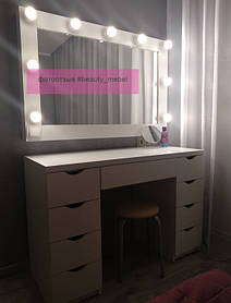 Стол для макияжа с зеркалом и подсветкой, гримерный столик 3