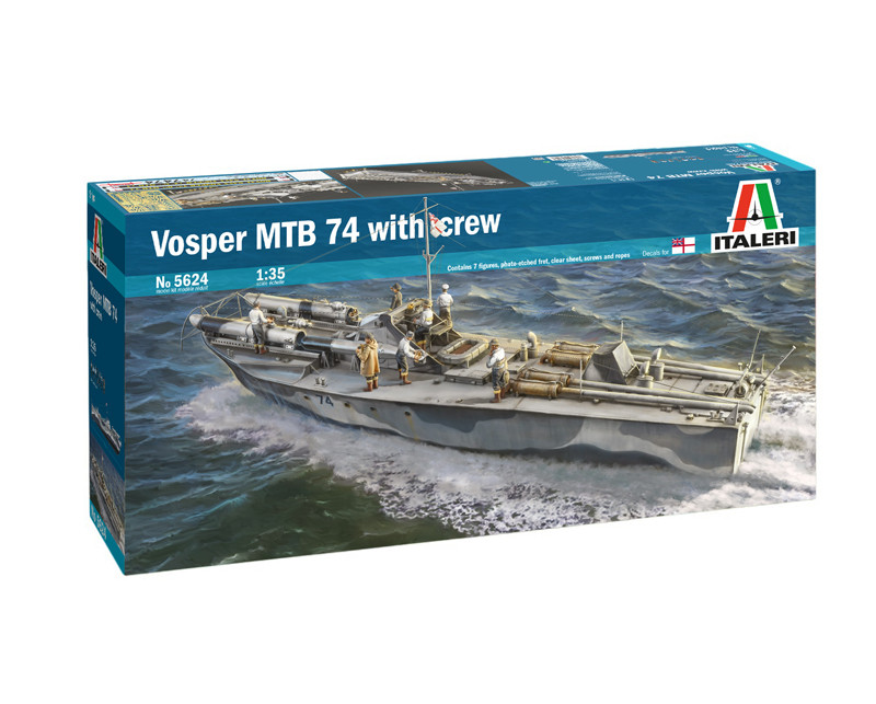 Vosper MTB 74. Збірна модель торпедного катера з екіпажем у масштабі 135. ITALERI 5624