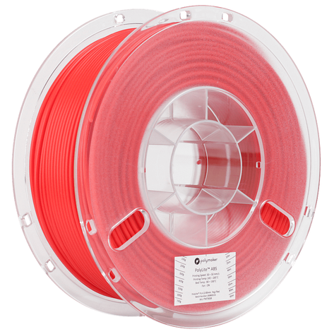 Пластик в котушці ABS PolyLite 2,85 мм, Polymaker, 1кг червоний, фото 1