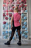 Флісова жилетка для дівчинки у зал рожево-чорна Vlad&K, фото 2
