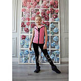 Флісова жилетка для дівчинки у зал рожево-чорна Vlad&K, фото 3