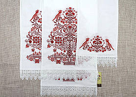 Набір рушників на весілля "Берегиня" (2 рушники на ікони 1,60*0,40м. + 1 рушник на руки+ 1 рушник під ноги)