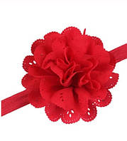 Красная повязка для младенцев - размер цветка около 10см, окружность 36-58см