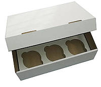 Коробки для кексів, мафінів, капкейків для 6 шт. висота 11 см (Упаковка 3 шт)