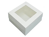 Коробка для десертов белая 13см*13см*6см (Упаковка 3 шт.)