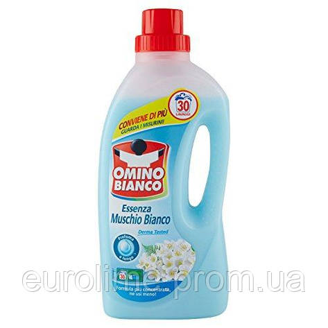 Гель для прання Omino Bianco білий мускус Універсал 30 прань 1500 мл, фото 2