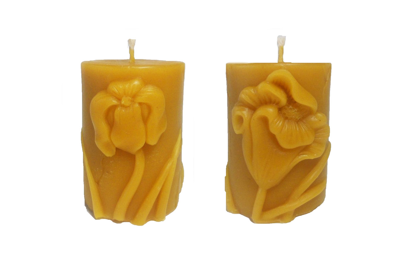 Форма для свічок - Циліндр з квітами, фото 1