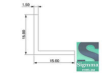 Уголок алюминиевый 15х15х1,5 бп