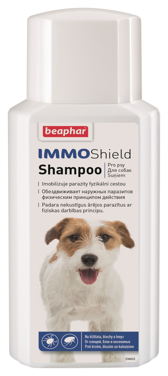 Шампунь 200 мл від бліх, кліщів, комарів та інших зовнішніх паразитів для собак IMMO SHIELD SHAMPOO DOG Беафар /