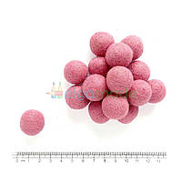 Кулька з вовни ТЕМНО-КОРАЛОВИЙ, 2 см, 1 шт
