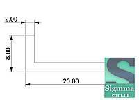 Уголок алюминиевый 20х8х2 бп