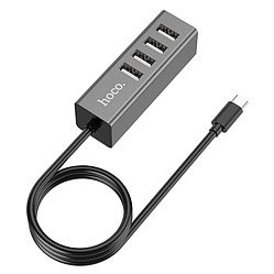 Концентратор USB Hub Hoco HB1 Type-C на 4 USB порту - Gray