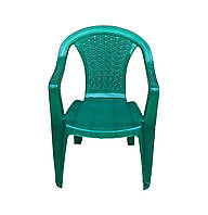 Кресло садовое со спинкой 560х555х805мм ЗЕЛЕНЫЙ Консенсус