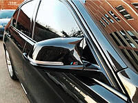 Накладки на зеркала BMW F30 F31 тюнинг лопухи стиль M3 (черный глянц)