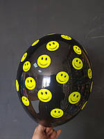 Латексна кулька з малюнком смайлики чорний 12" Belbal ТМ Куля Експерт