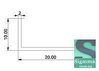 Уголок алюминиевый 20х10х2 анод