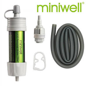Туристичний фільтр для води miniwell L630 сірий. Портативний фільтр для очищення води. 0.1 мікрон.