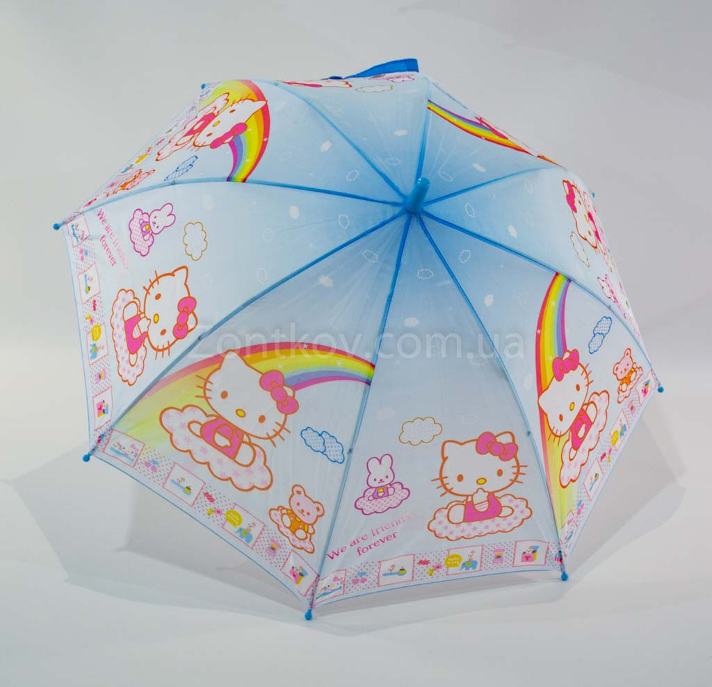 Дитяча парасолька-тростина "Hello Kitty" з пластиковою спицею від фірми "Rainproof"