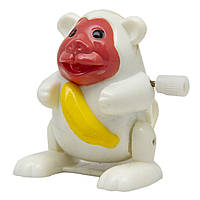 Игрушка заводная - обезьянка с бананом Aohua, 4,5x3,5x4,5 см, белый, пластик (8010A-3-2)