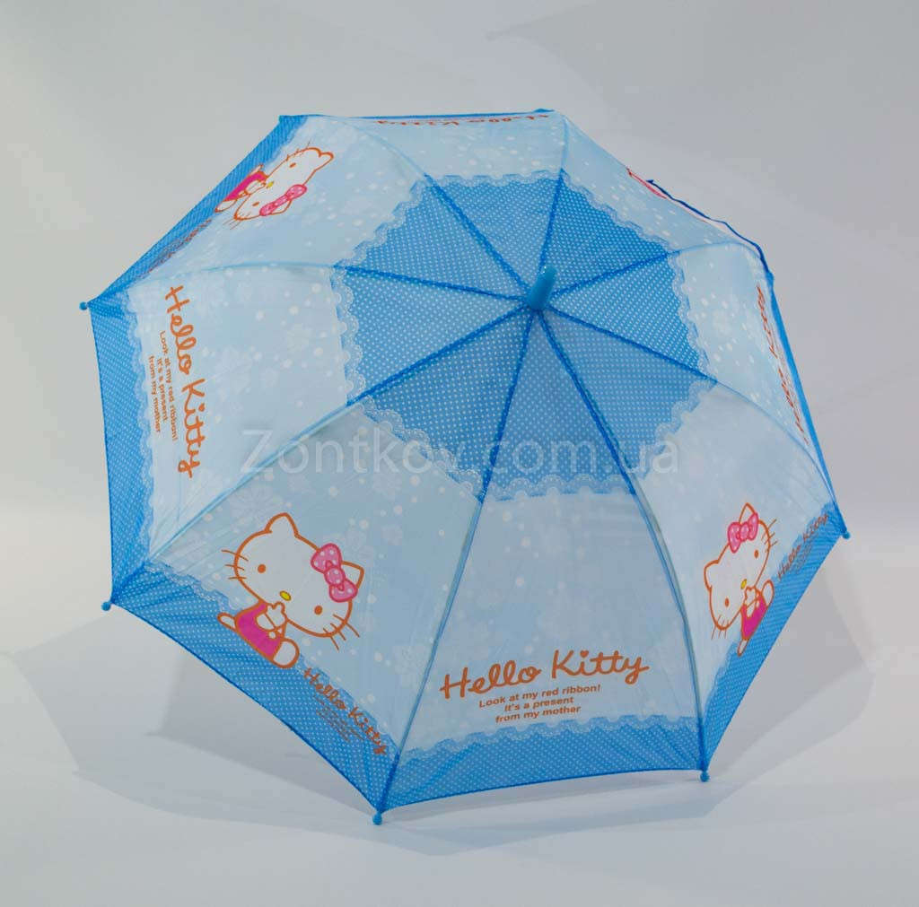 Дитяча парасолька-тростина "Hello Kitty" з пластиковою спицею від фірми "Rainproof"