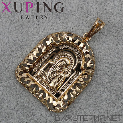 Иконка образ Матерь Божья с Исусом золото фирмы Xuping Jewelry медицинское золото размер 30 х 25 мм, фото 1