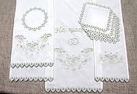 Комплект вишитих рушників на весілля "Калинка" (люрекс) (4 рушника + 5 серветок)