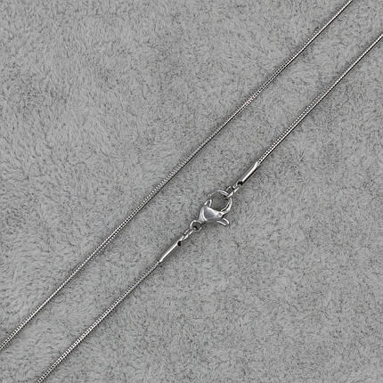 Ланцюжок сріблястий плетіння снейк круглий із неіржавкої сталі Stainless Steel довжина 55 см ширина 2 мм, фото 1