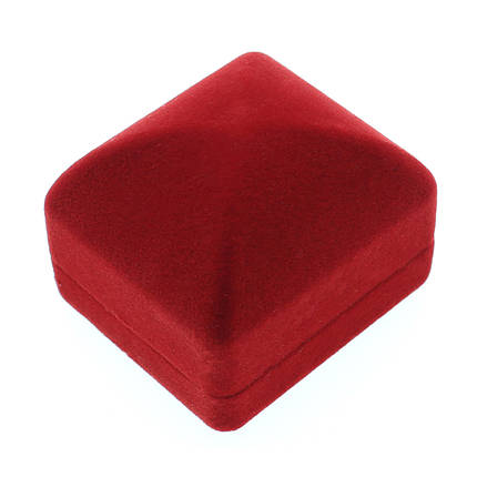 Футляр пирамида красный бархат для ювелирных изделий под кольцо или украшения размер 4,5Х5,2Х4,5 см, фото 2